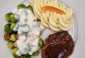 Aardappelpuree, Spruitjes Crème Spekjes, Runderlap en Braadjus