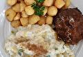 Gebakken Krieltjes, Witlof Crème, Toscaanse Rundersteak en Braadjus