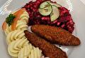 Aardappelpuree, Rode Bietjes met Appel, Kippeling met Braadjus