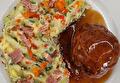 Stamppot Prei met Paprika, Gehaktbal en Braadjus