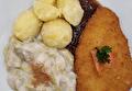 Gekookte Aardappelen, Witlof Crème, Kipschnitzel en Braadjus