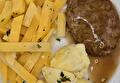Gekookte Aardappelen, Koolraap, Indische Schijf en Braadjus