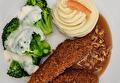 Aardappelpuree, Broccoli met Saus, Kippeling en Vleesjus/ui