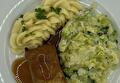 Aardappelpuree, Savooiekool met Saus, Rundervink en Braadjus