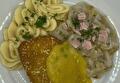 Aardappelpuree, Witlof met Hamsaus, Kip Cordon Bleu met Kerriesaus